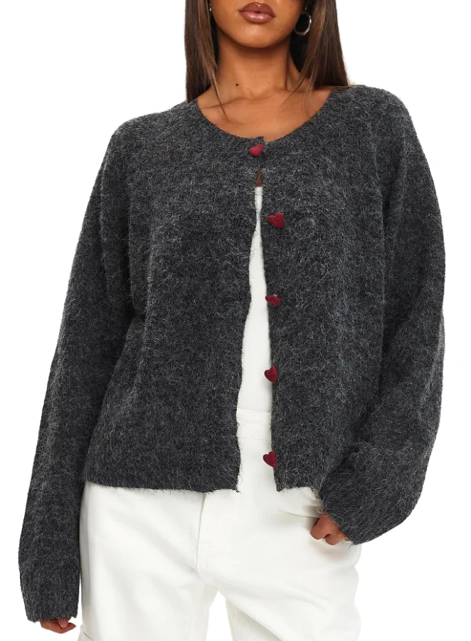 Darong Cardigan in Black Grey