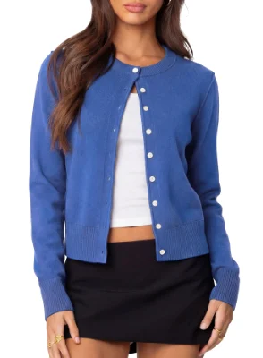 Darong Lightweight Button Down Long-Sleeve Cardigan in Sky Blue