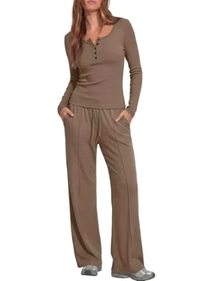 Darong Matching Two-Piece Set in Deep Khaki