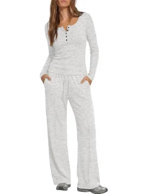 Darong Matching Two-Piece Set in White and Grey