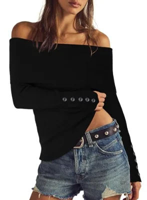 Darong Off-Shoulder Sweater in Black