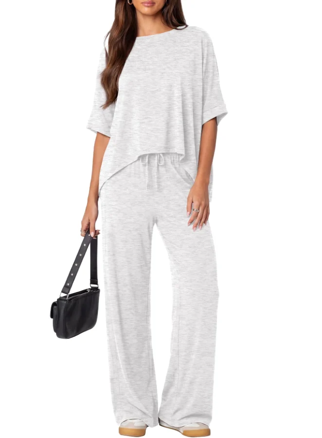 Darong Pants Set in White and Grey