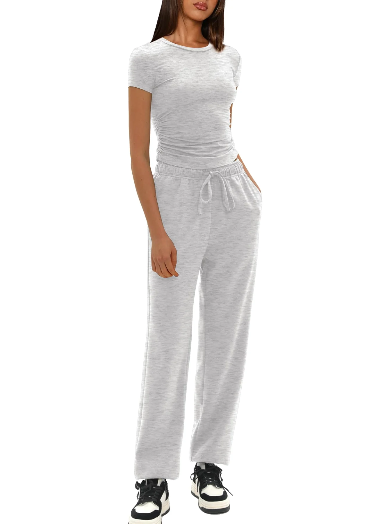 Darong Short-Sleeve Crop & Pants Set, frame 3