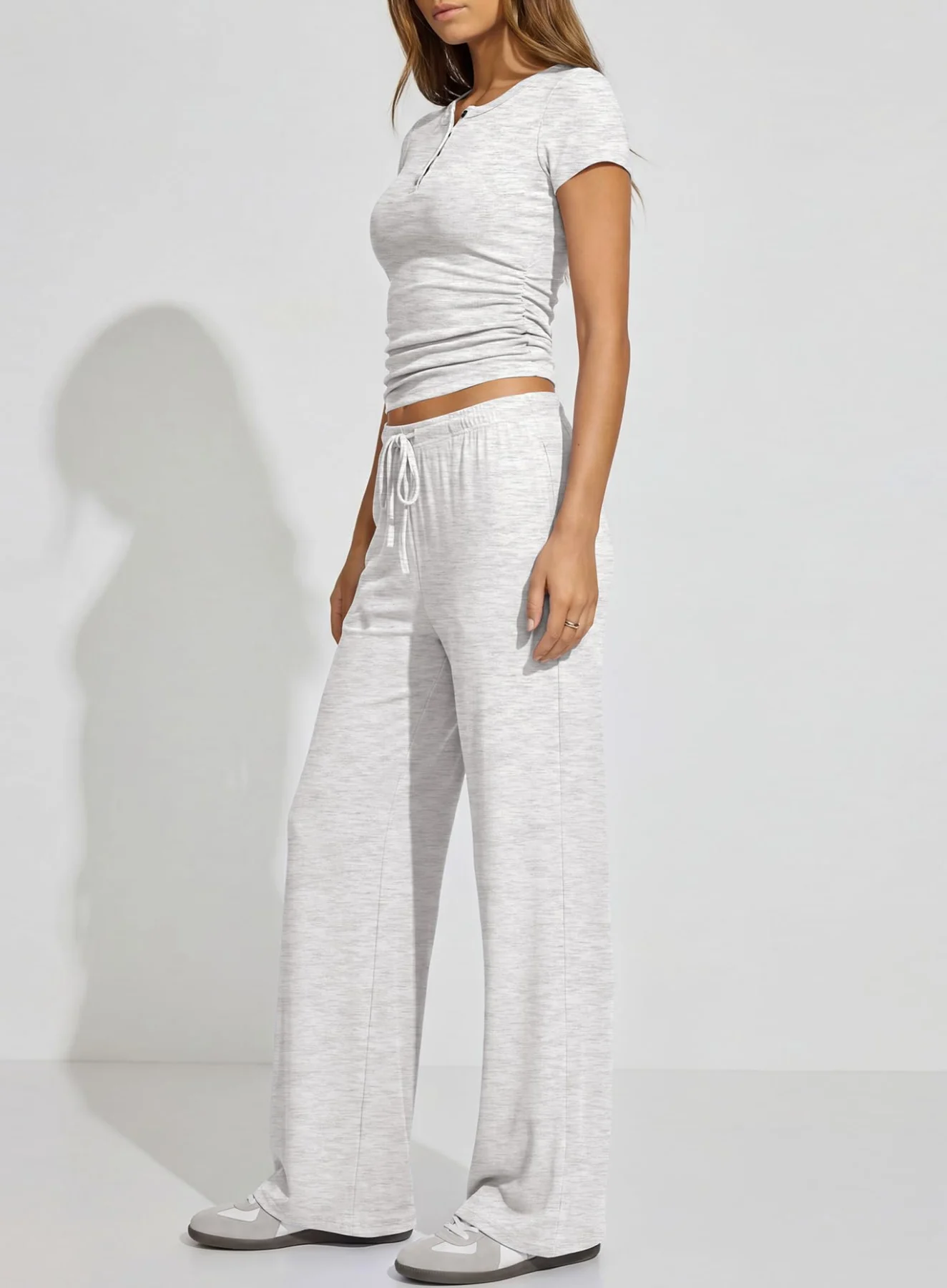 Darong Short-Sleeve Henley Pants Set, frame 3