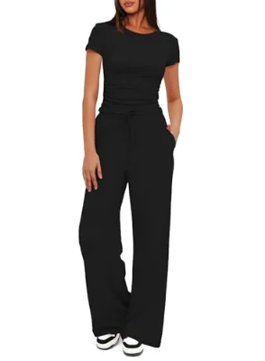 Darong Short-Sleeve Lounge Set in Black