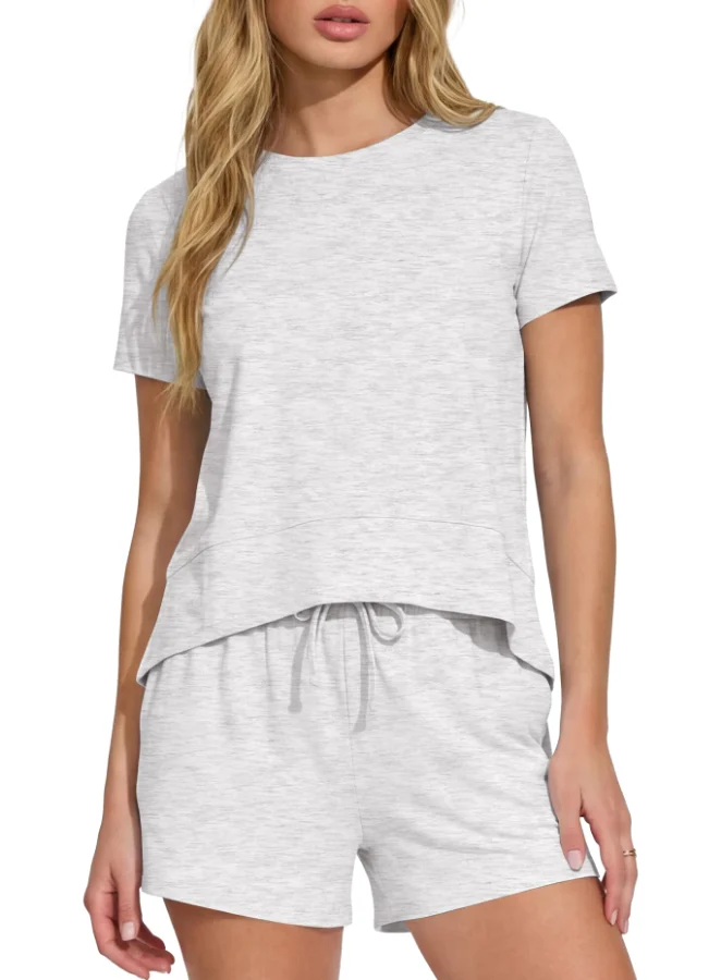 Darong Shorts Set in White and Grey
