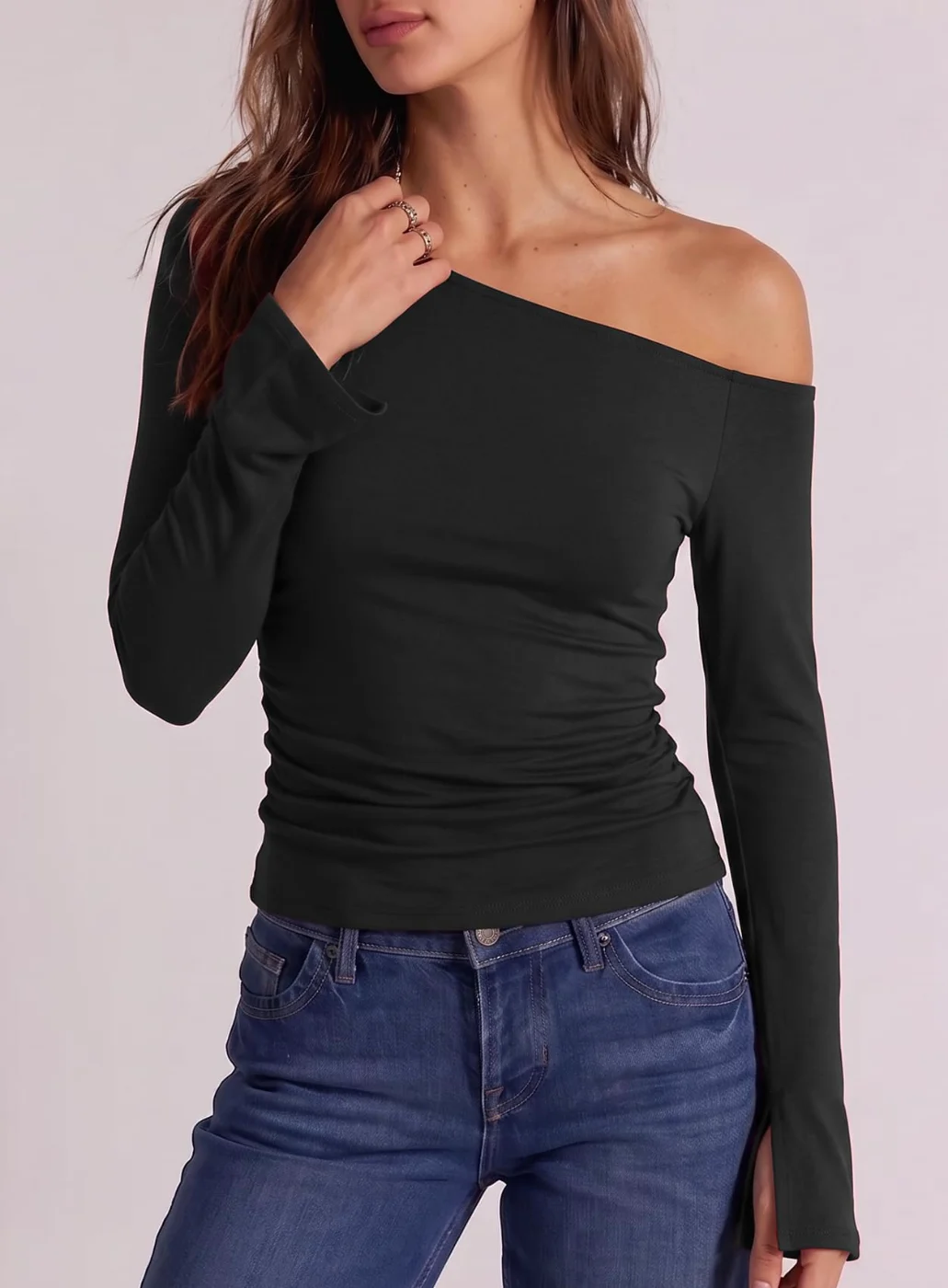 Darong Slim-Fit Asymmetrical Ruched Shirt, frame 3