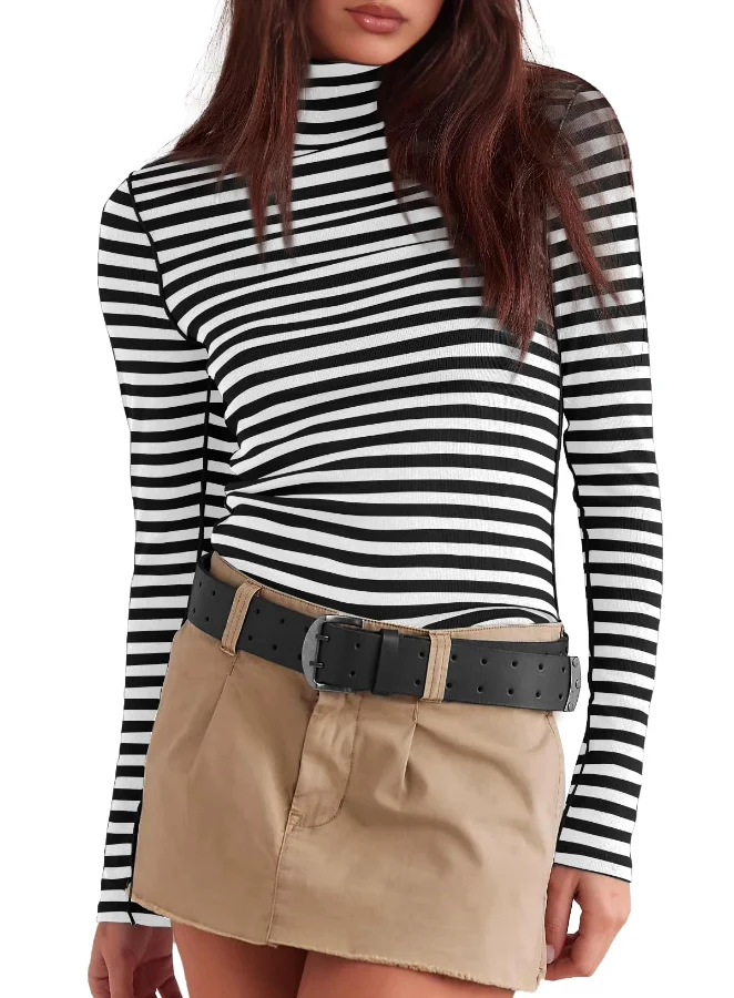 Darong Striped Fitted Layer Shirt in Black stripe